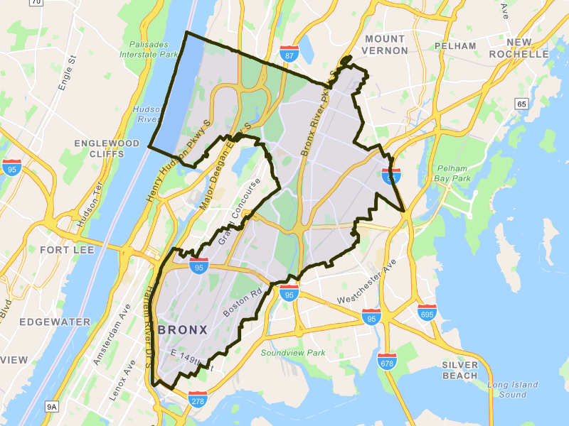 Carte de la circonscription électorale NY-15